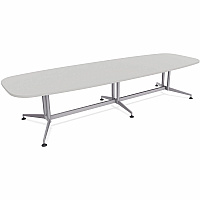 SpecialT Special-T ZIA Series Conference Tables Collection Elipse Top - Powder Coated Double Column Base x 10 ft Table Top Width x 48" Table Top Depth - 29" Height - Conference Room, Meeting - Assembly Required - Gray - High Pressure Laminat (ZCON59MSGR2)