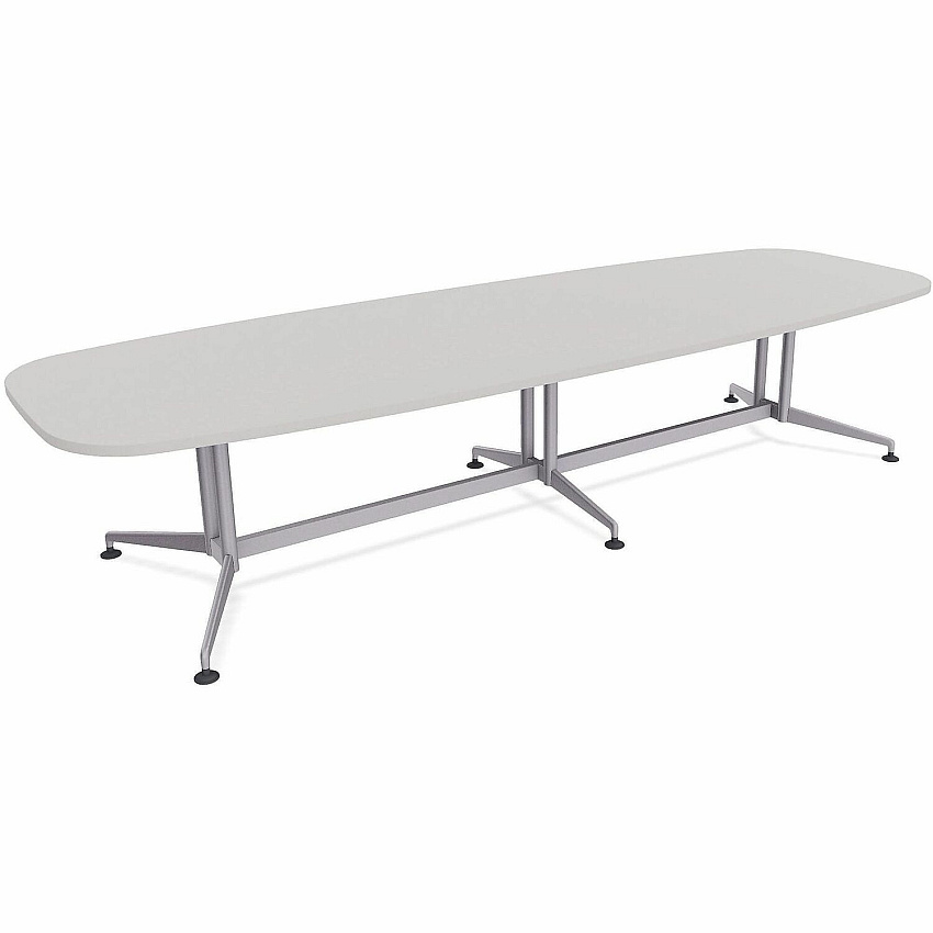 SpecialT Special-T ZIA Series Conference Tables Collection Elipse Top - Powder Coated Double Column Base x 10 ft Table Top Width x 48" Table Top Depth - 29" Height - Conference Room, Meeting - Assembly Required - Gray - High Pressure Laminat (ZCON59MSGR2)