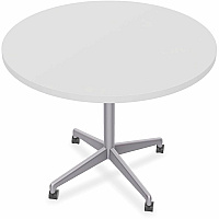 SpecialT Special-T ZIA Series Hospitality Tables Collection Round Top - Powder Coated X-shaped Base - Mid-Century Modern Style x 36" Table Top Diameter - 29" Height - Hospitality, Office - Assembly Required - White - High Pressure Laminate ( (ZIAH39MSWH6)