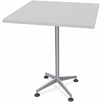 SpecialT Special-T ZIA Series Hospitality Tables Collection Square Top - Powder Coated X-shaped Base - Mid-Century Modern Style x 36" Table Top Width x 36" Table Top Depth - 42" Height - Hospitality, Office - Assembly Required - Gray - High  (ZIAH27MSGR8)