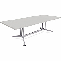 SpecialT Special-T ZIA Series Conference Tables Collection Rectangle Top - Powder Coated Double Column Base x 96" Table Top Width x 48" Table Top Depth - 29" Height - Conference Room, Meeting - Assembly Required - Gray - High Pressure Lamina (ZCON55MSGR2)