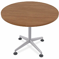 SpecialT Special-T ZIA Series Hospitality Tables Collection Round Top - Powder Coated X-shaped Base - Mid-Century Modern Style x 42" Table Top Diameter - 29" Height - Hospitality, Office - Assembly Required - Walnut - High Pressure Laminate  (ZIAH02MSWA8)