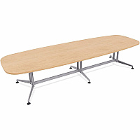 SpecialT Special-T ZIA Series Conference Tables Collection Elipse Top - Powder Coated Double Column Base x 12 ft Table Top Width x 48" Table Top Depth - 29" Height - Conference Room, Meeting - Assembly Required - Kensington Maple - High Pres (ZCON62MSKM2)