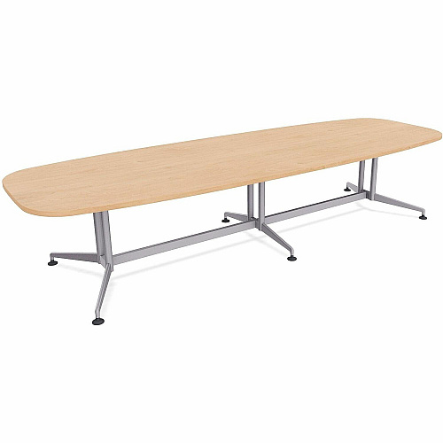 SpecialT Special-T ZIA Series Conference Tables Collection Elipse Top - Powder Coated Double Column Base x 10 ft Table Top Width x 48" Table Top Depth - 29" Height - Conference Room, Meeting - Assembly Required - Kensington Maple - High Pres (ZCON59MSKM2)