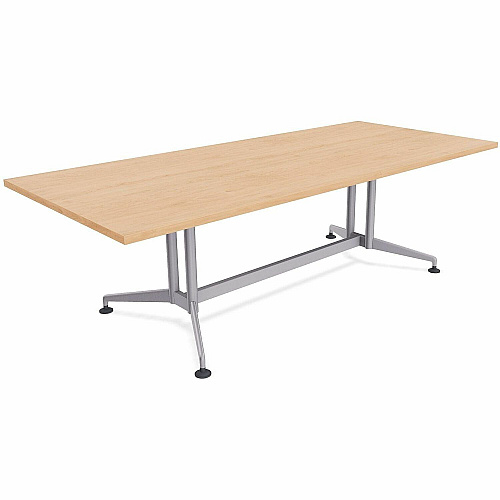 SpecialT Special-T ZIA Series Conference Tables Collection Rectangle Top - Powder Coated Double Column Base x 96" Table Top Width x 48" Table Top Depth - 29" Height - Conference Room, Meeting - Assembly Required - Kensington Maple - High Pre (ZCON55MSKM2)