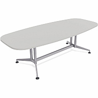 SpecialT Special-T ZIA Series Conference Tables Collection Elipse Top - Powder Coated Double Column Base x 84" Table Top Width x 48" Table Top Depth - 29" Height - Conference Room, Meeting - Assembly Required - Gray - High Pressure Laminate  (ZCON53MSGR2)
