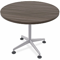 SpecialT Special-T ZIA Series Hospitality Tables Collection Round Top - Powder Coated X-shaped Base - Mid-Century Modern Style x 42" Table Top Diameter - 29" Height - Hospitality, Office - Assembly Required - Gray Driftwood - High Pressure L (ZIAH02MSGD8)