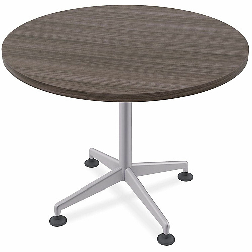 SpecialT Special-T ZIA Series Hospitality Tables Collection Round Top - Powder Coated X-shaped Base - Mid-Century Modern Style x 42" Table Top Diameter - 29" Height - Hospitality, Office - Assembly Required - Gray Driftwood - High Pressure L (ZIAH02MSGD8)