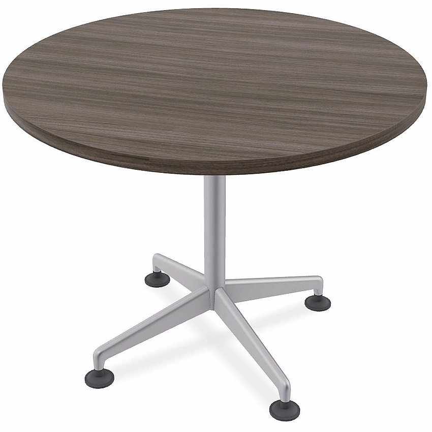 SpecialT Special-T ZIA Series Hospitality Tables Collection Round Top - Powder Coated X-shaped Base - Mid-Century Modern Style x 42" Table Top Diameter - 29" Height - Hospitality, Office - Assembly Required - Gray Driftwood - High Pressure L (ZIAH02MSGD8)