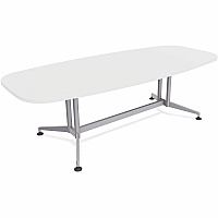 SpecialT Special-T ZIA Series Conference Tables Collection Elipse Top - Powder Coated Double Column Base x 96" Table Top Width x 48" Table Top Depth - 29" Height - Conference Room, Meeting - Assembly Required - White - High Pressure Laminate (ZCON56MSDW2)