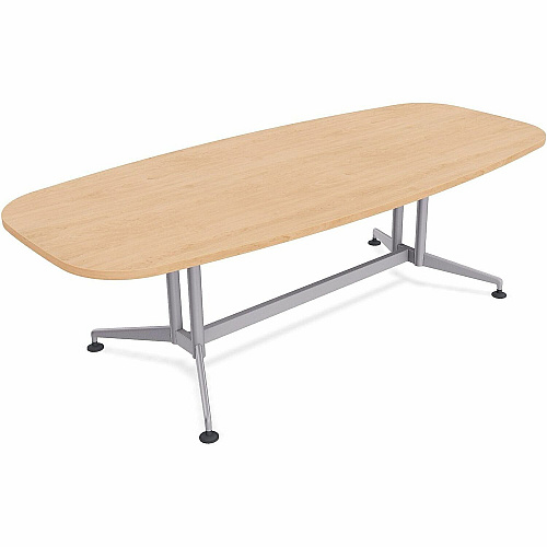SpecialT Special-T ZIA Series Conference Tables Collection Elipse Top - Powder Coated Double Column Base x 84" Table Top Width x 48" Table Top Depth - 29" Height - Conference Room, Meeting - Assembly Required - Kensington Maple - High Pressu (ZCON53MSKM2)