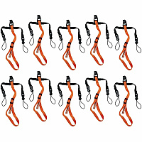 Ergodyne Squids 3140 Barcode Scanner Lanyard Adjustable Attachments (10-Pack) Adjustable - Regular - Buckle Attachment - Black, Orange - 10 Pack (19173)
