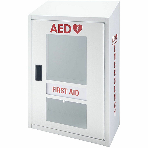 Victor AED Combo Cabinet with Alarm 13" Width x 7" Depth x 12" Height - Wall Mountable, See-through Window, Durable, Dirt Resistant - White - Powder Coated, Textured - Steel - 1 Each (PB3070)