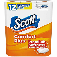 Scott&reg; ComfortPlus Standard Toilet Paper, 1-Ply, 173 Sheet Rolls, 48 Rolls (55211CT)