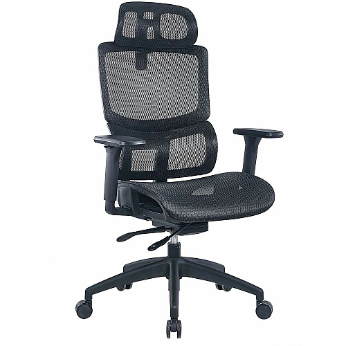 Lorell Ripley All-Mesh High-Back Chair with Articulating Lumbar Support (63200)