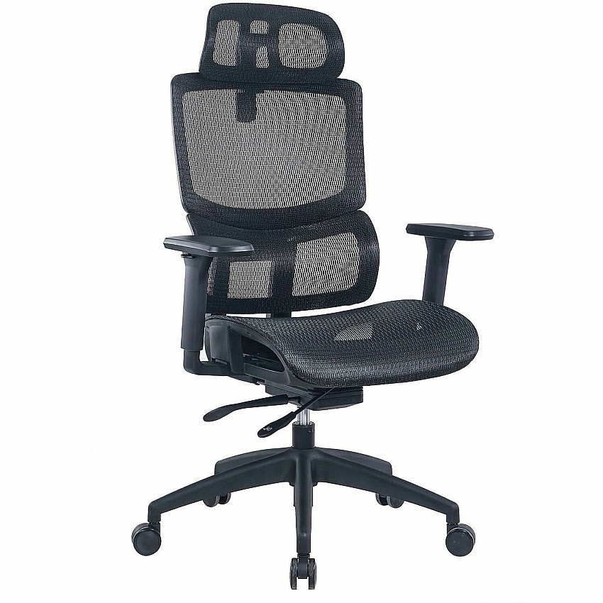 Lorell Ripley All-Mesh High-Back Chair with Articulating Lumbar Support (63200)