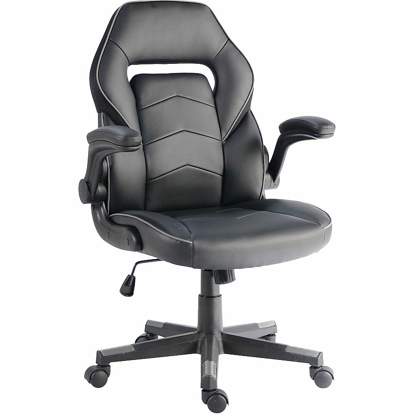 NuSparc SpawnSafe Antimicrobial Gaming Chairs Polyurethane, Nylon - Black, Gray - 1 Each (FCH202VUGY)
