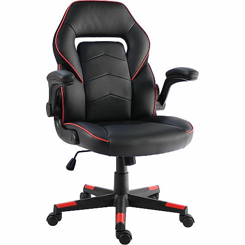 NuSparc SpawnSafe Antimicrobial Gaming Chairs Polyurethane, Nylon - Black, Red - 1 Each (FCH202VURD)