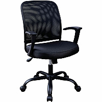 NuSparc Soho Mesh-Back Task Chair with Fixed Arms Fabric Seat Material - Mesh Back Material - Metal Frame Material - Black - Armrest - 1 Each (FCH302MFFBK)
