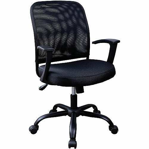 NuSparc Soho Mesh-Back Task Chair with Fixed Arms Fabric Seat Material - Mesh Back Material - Metal Frame Material - Black - Armrest - 1 Each (FCH302MFFBK)