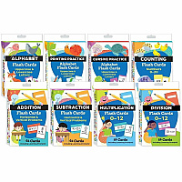 Shell Education Teacher Created Materials Math Alphabet & Literacy Flash Cards Set Theme/Subject: Fun - Skill Learning: Mathematics, Alphabet, Counting, Addition, Subtraction, Multiplication, Division, Uppercase Letters, Lowercase Letters - 3-11  (161147)