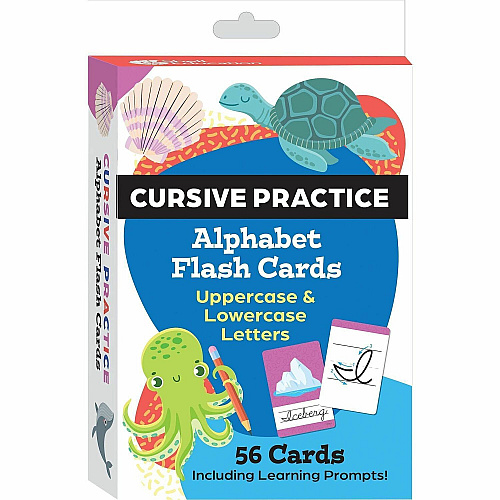 Shell Education Teacher Created Materials Cursive Practice Alphabet Flash Cards Skill Learning: Alphabet - 1 Each (155899)