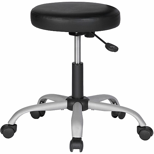 NuSparc Anti-Microbial PVC Backless Stool Black - Polyvinyl Chloride (PVC) - 1 Each (FCH205VNBK)