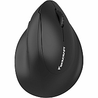 SKILCRAFT® 2.40GHz and Bluetooth Wireless Vertical Computer Mouse Wireless - Bluetooth/Radio Frequency - 2.40 GHz - Black - USB - Scroll Wheel - 1 x AA Battery Supported - 1 Each (410773)