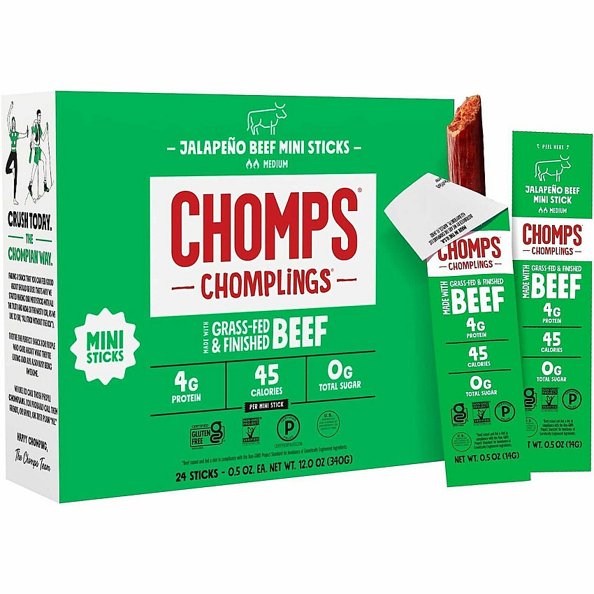 CHOMPS Chomplings Jalepeno Beef Jerky Sticks (LCJ24)
