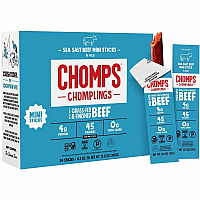 CHOMPS Chomplings Sea Salt Beef Jerky Sticks (LCSB24)