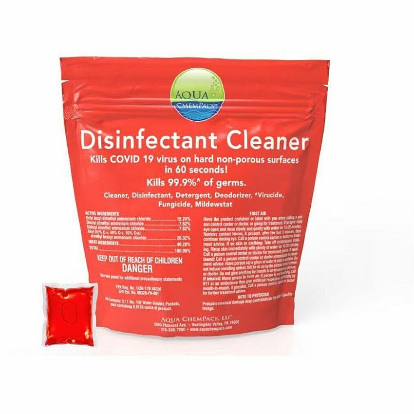 Diversey ChemPacs Disinfectant Floor Cleaner For Floor, Hospital, Nursing Home, School, Hotel, Restaurant, Home, Institutional, Hard Surface, Nonporous Surface - Liquid - 0.82 oz (0.05 lb) - Recommended For: Germs Remover - Deodorize, Virucidal, (9321131)