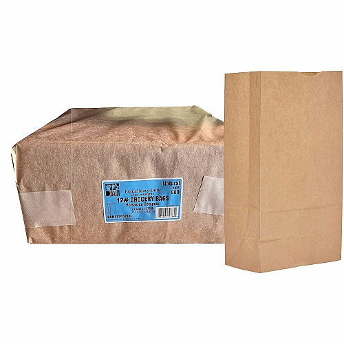 AJM #12 Extra Heavy-Duty Kraft Paper Grocery Bags (GBN112G5CEHE)