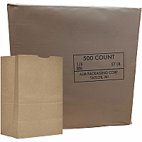 AJM 1/6 BBL #57 Kraft Paper Grocery Sacks (GS57NP5CES)