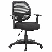 Boss Commercial Grade Mesh Task Chair w/T-Arms High Density Foam (HDF) Seat Material - Mesh Back Material - 5-star Base - Black - Mesh, Fabric - Armrest - 1 Each (606)