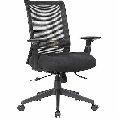 Boss Mesh Task Chair, Black Plush, Foam Seat Material - Mesh Back Material - 5-star Base - Black - Mesh - Armrest - 1 Each (6568BK)