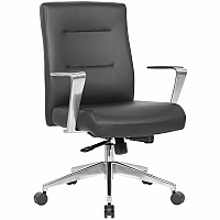 Boss Modern Conference Chair Black - Armrest - 1 Each (8886ALAMBK)