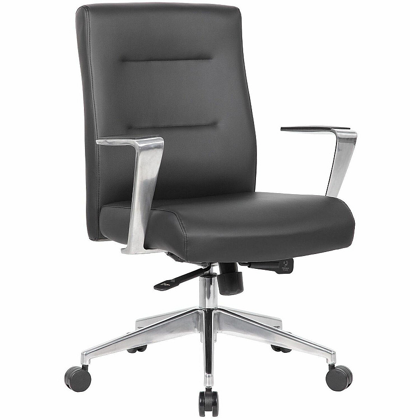 Boss Modern Conference Chair Black - Armrest - 1 Each (8886ALAMBK)