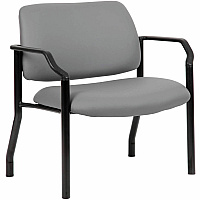 Boss Mid-back Guest Chair Mid Back - Gray - Vinyl - 1 Each (9591AMGY500)
