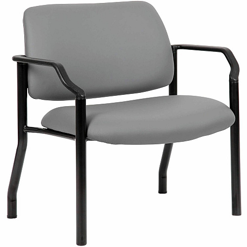 Boss Mid-back Guest Chair Mid Back - Gray - Vinyl - 1 Each (9591AMGY500)