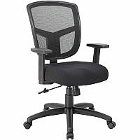 Boss Mesh Task Chair High Density Foam (HDF) Seat Material - Mesh Back Material - 5-star Base - Black - Mesh, Fabric - Armrest - 1 Each (6022)