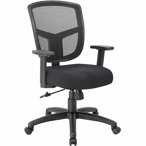 Boss Mesh Task Chair High Density Foam (HDF) Seat Material - Mesh Back Material - 5-star Base - Black - Mesh, Fabric - Armrest - 1 Each (6022)