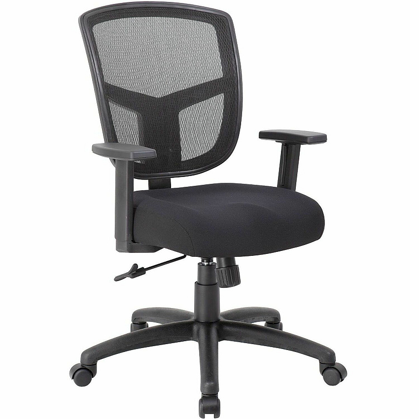 Boss Mesh Task Chair High Density Foam (HDF) Seat Material - Mesh Back Material - 5-star Base - Black - Mesh, Fabric - Armrest - 1 Each (6022)