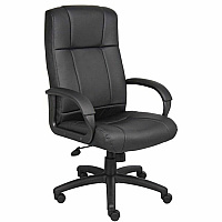 Boss Caressoftplus Vinyl Executive High Back Chair High Back - 5-star Base - Black - Fabric - Armrest - 1 Each (7901)