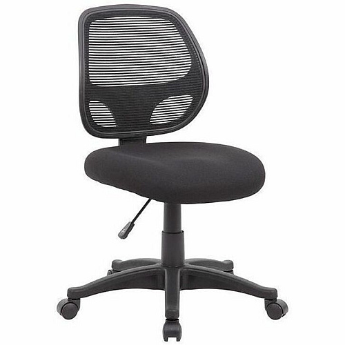 Boss Commercial Mesh-Back Task Chair High Density Foam (HDF) Seat Material - Mesh Back Material - 5-star Base - Black - Mesh, Fabric - 1 Each (605)