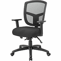 Boss Contract Mesh Task Chair High Density Foam (HDF) Seat Material - Mesh Back Material - 5-star Base - Black - Mesh, Fabric - Armrest - 1 Each (6023)