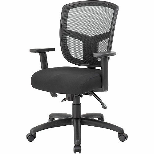 Boss Contract Mesh Task Chair High Density Foam (HDF) Seat Material - Mesh Back Material - 5-star Base - Black - Mesh, Fabric - Armrest - 1 Each (6023)