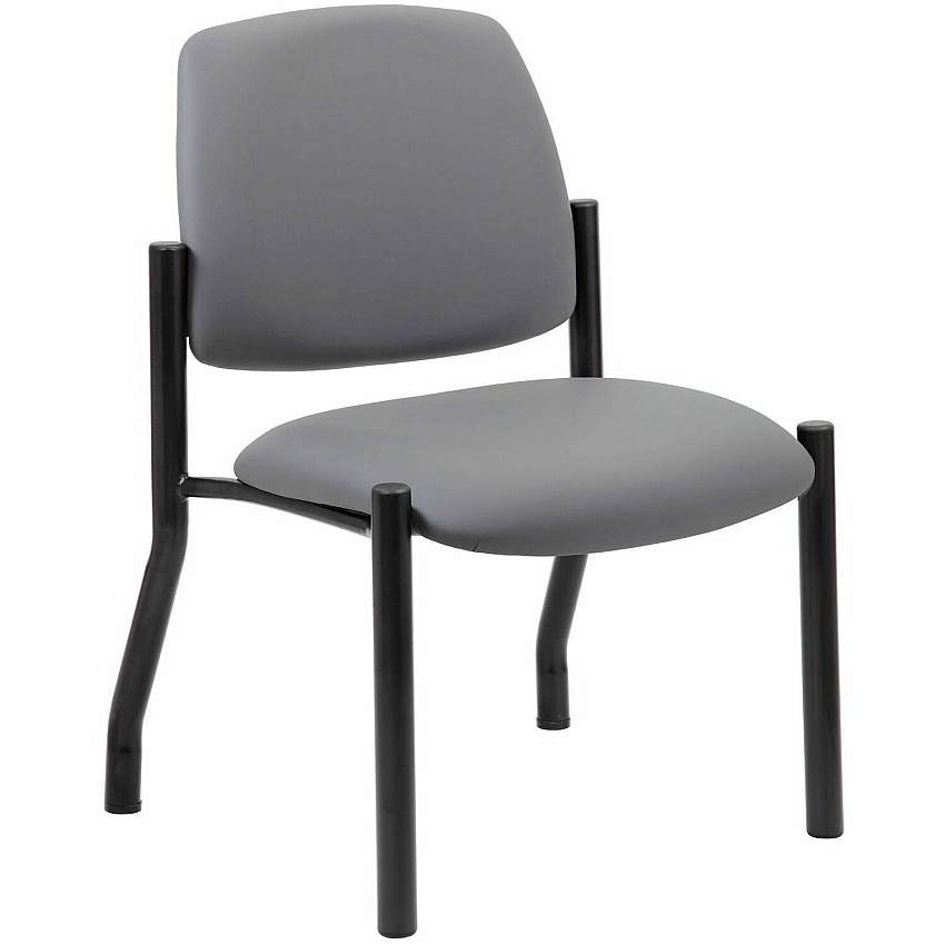 Boss Mid-back Guest Chair Mid Back - Gray - Vinyl - 1 Each (9595AMGY)