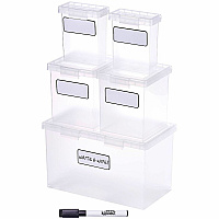 Bostitch&reg; Clear Stackable Storage Cases in 5-Piece Set (23234)