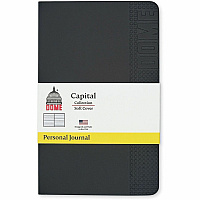 Dome Personal Journal - 5 x 8 Inch Softcover Black Lined Journal Notebook (30008)