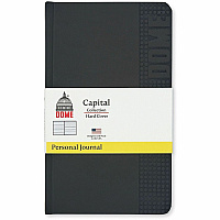 Dome Personal Journal - 5 x 8 Inch Hardcover Black Lined Journal Notebook (30009)
